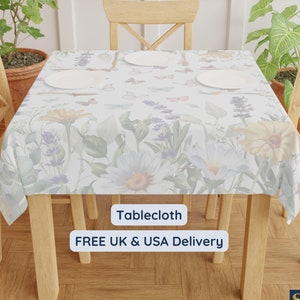 Floral tablecloth flowers and butterflies print polyester tablecloth for wedding decor table ware dining table cover gift for new home