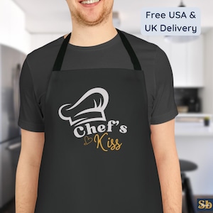 Chef&#39;s kiss gift apron for women kitchen apron chef gifts cooking lover gift apron for kitchen clothes culinary gift star apron baking gift