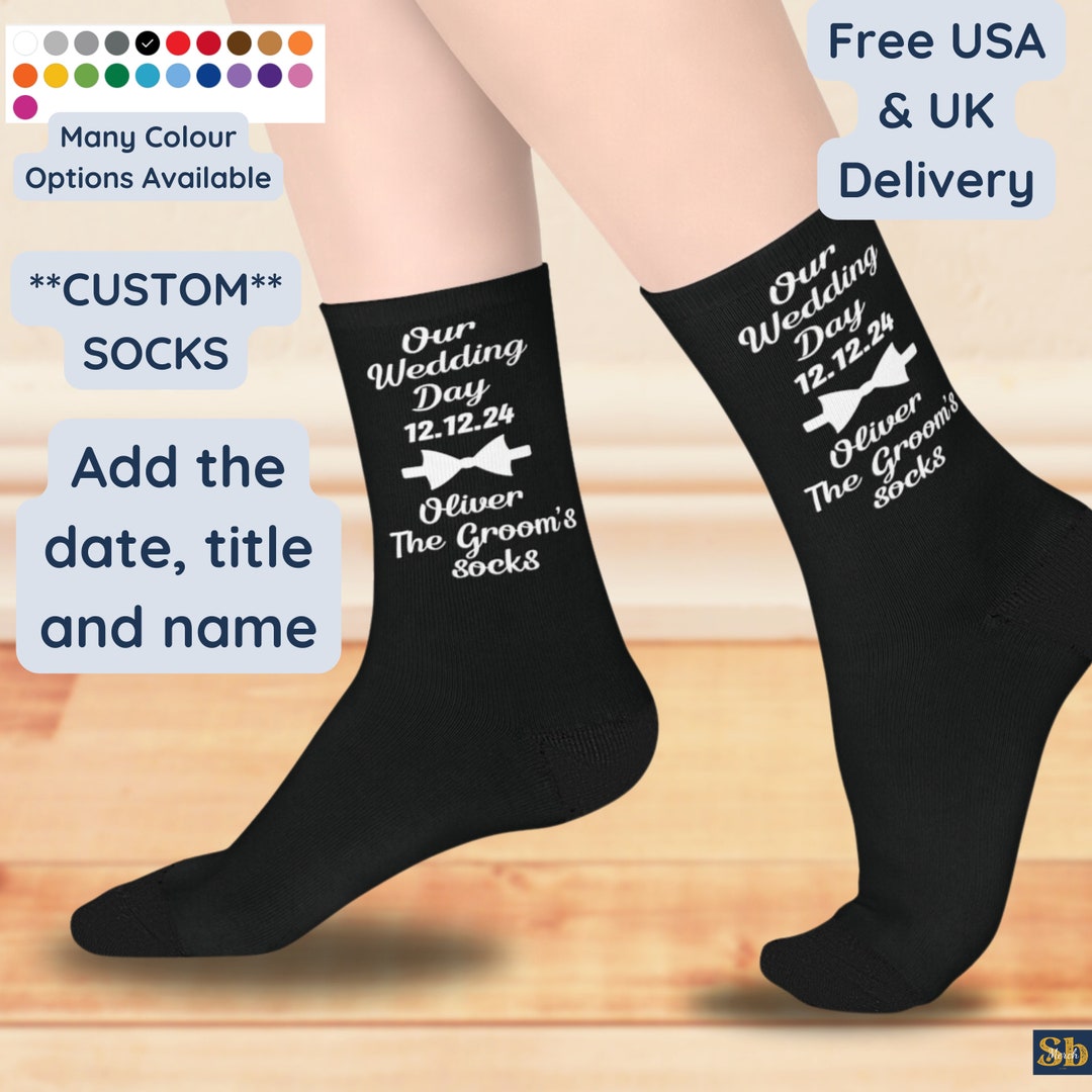 Personalized Groomsmen Socks Custom Groom Dress Socks Wedding Socks ...