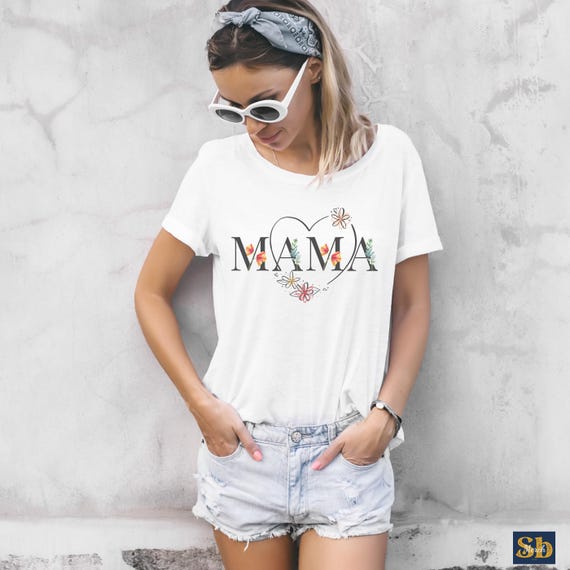 Mama tshirt for mom to be shirt mama birthday gift for first time mom apparel tshirt mama top gardening mama floral shirt boho mama shirt