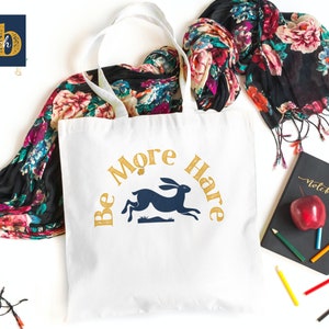 Hare gift unique tote bag running hare live fast woodland hare woodland creatures animal lover gift nature lovers naturecore magical hare