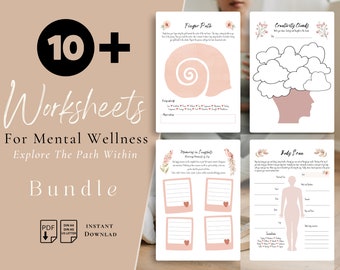 Self Care Worksheets, digital or printable PDF Workbook, Wellness Journal GoodNotes, Self Care Planner, Mental Health, Mindfulness Journal