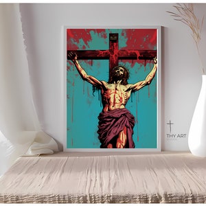 Jesus Crucified on the Cross, Pop Art, Jesus Christ Crucifixion Image, Jesus Modern Art, Pictures of Lord Jesus Christ, Jesus Digital Art