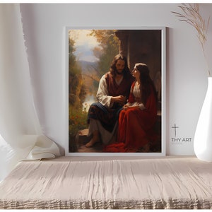 Jesus and Mary Magdalene, Oil Painting, Jesus Mary Magdalene, Mary with Jesus, The Gospel of Mary Magdala, Jesus was Married, Jesus Artwork