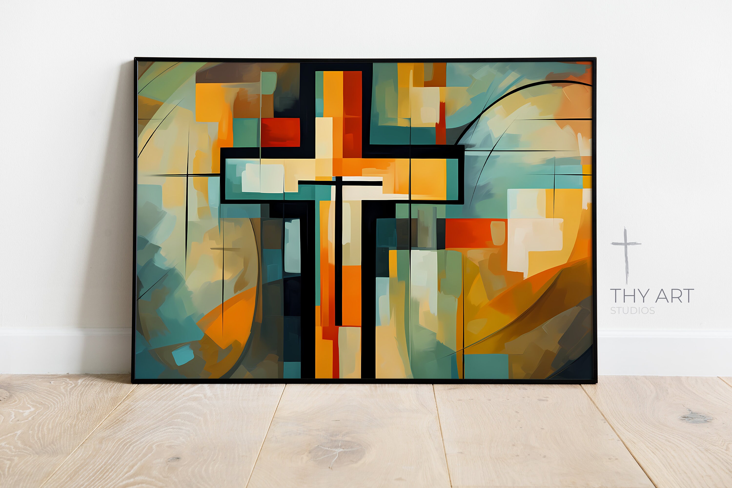Abstract Cross Art Print, Catholic Home Decor (digital Download) - Etsy