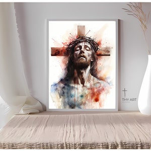 Jesus on the Cross, Watercolor, Crucifixion of Jesus, Jesus Crucifixion, Crucifixion Painting, The Crucifixion of Christ Jesus, Jesus Art