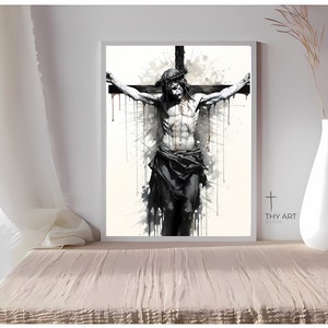 Jesus Christ Picture on the Cross, Ink Art, Christ Painting, Jesus, Christ Art, A Picture of Jesus Christ, Jesus Art Images, Crucifixion Art