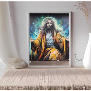 Christian Graffiti Art, Christian Wall Art, Religious Art, Christian Wall Decor, Jesus Artwork, Modern Christian Art, Paintings of Christ