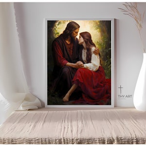 Mary with Jesus, Oil Painting, Mary Jesus, Magdalene, Mary of Magdalene, Jesus Art, Biblical Story of Mary Magdalene, Mary Magdalene Art