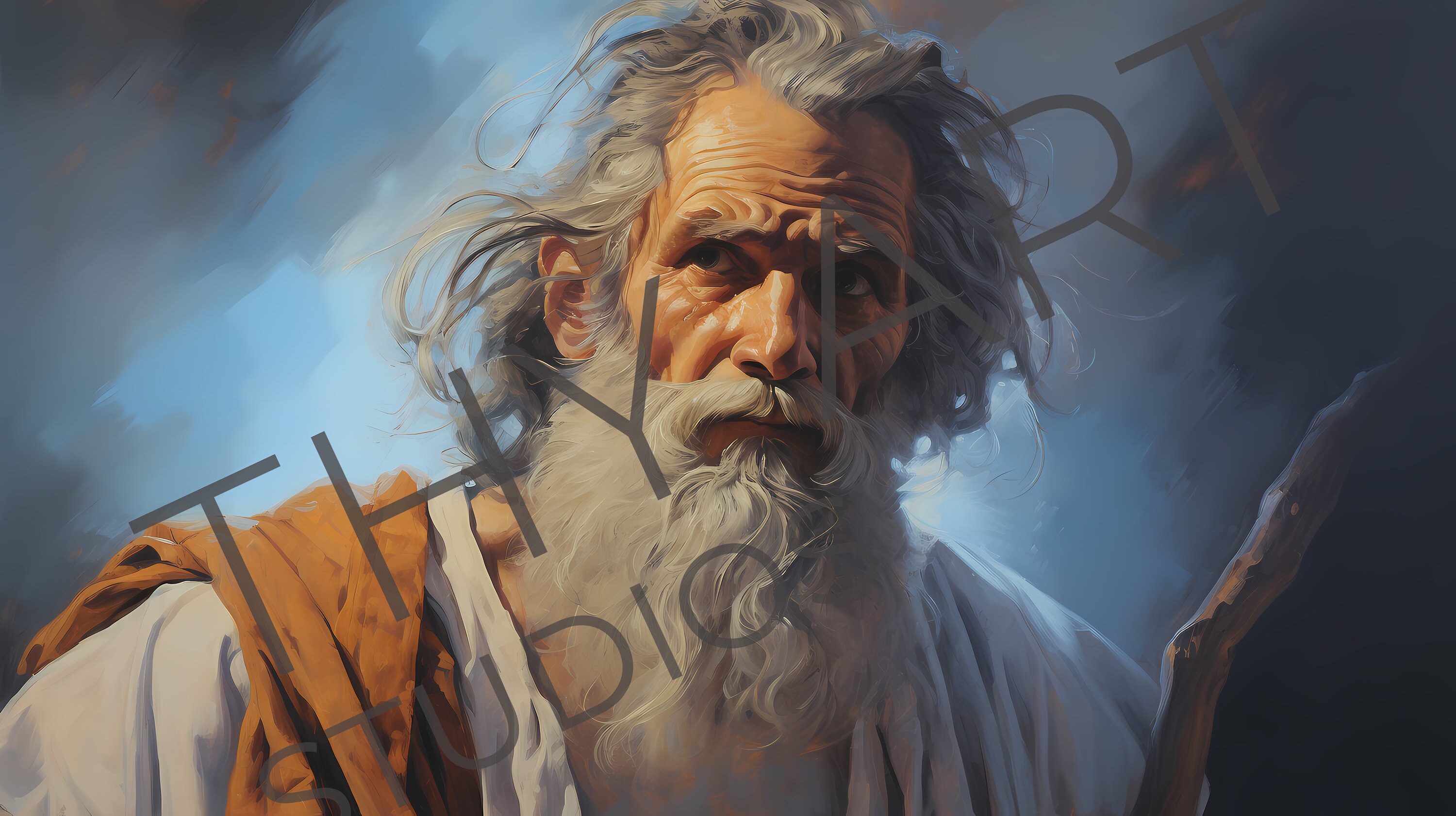 Moses Painting Pastel Moses In The Bible Moses And The Red Sea Il Fullxfull.5678170342 L8l8