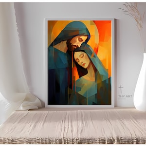 The Story of Mary Magdalene and Jesus, Abstract Artwork, Mary of Magdalene Painting, The Chosen Mary Magdalene Art, Mary and Jesus Painting