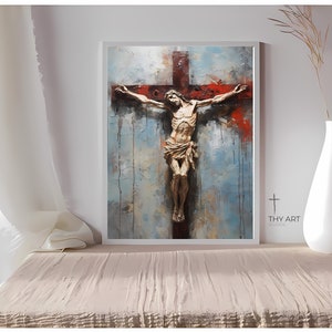 Crucifixion Painting, Impasto, The Crucifixion, Death of Jesus, The Crucifixion of Christ Jesus Christ Crucifixion Jesus Dying on Cross