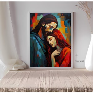 Jesus Christ and Mary, Expressionism, Jesus Mary Magdalene Paitning, Mary Jesus Art, Jesus and Mary Art, Jesus and Mary Magdalene Art
