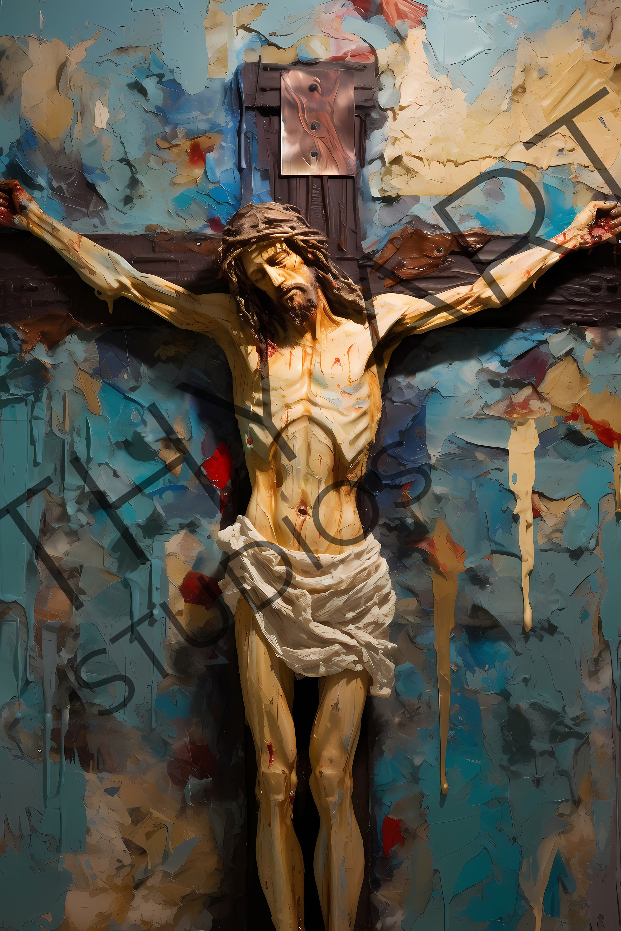 Jesus Christ Crucifixion Impasto Art Print digital Download Etsy jesus-christ-crucifixion-impasto-art-print-digital-download-etsy