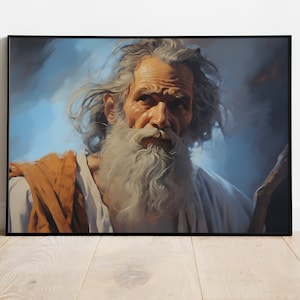 Moses Painting, Pastel, Moses in the Bible, Moses and the Red Sea, Moses 10 Commandments, Moses Burning Bush, Moses Strikes the Rock, Moses