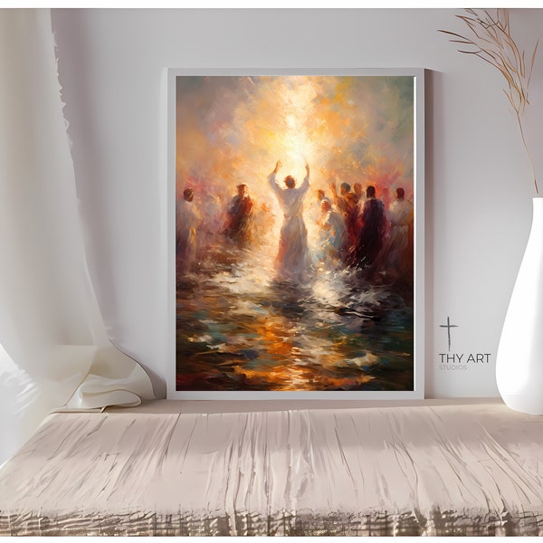 Art du baptême, Impressionnisme, Baptême de Jésus-Christ, Tableau du baptême du Christ, Le Baptême du Seigneur, Baptême de Jésus dans le Jourdain, Jésus