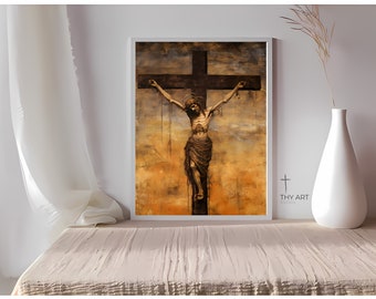 Crucifixion Painting, Early Christian Art (Digital Download)