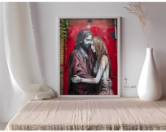 Jesus and Mary Magdalene Graffiti Art Print (Digital Download)
