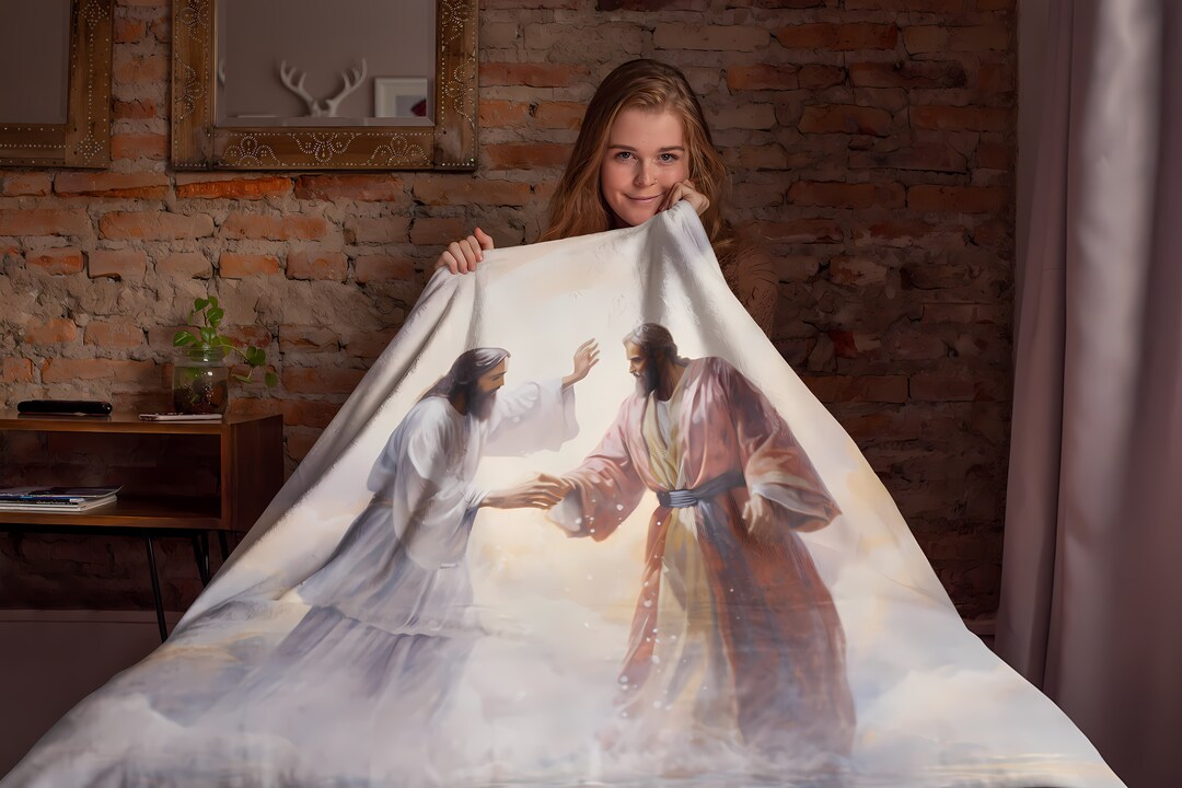 Baptism of Jesus Christ Blanket Jesus Throw Blanket Etsy