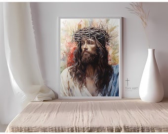Jesus Art, Colored Pencil, Jesus Artwork, Jesus Wall Art, Christ Artwork, A Picture of Jesus Christ, Picture of Jesus Christ of Nazareth