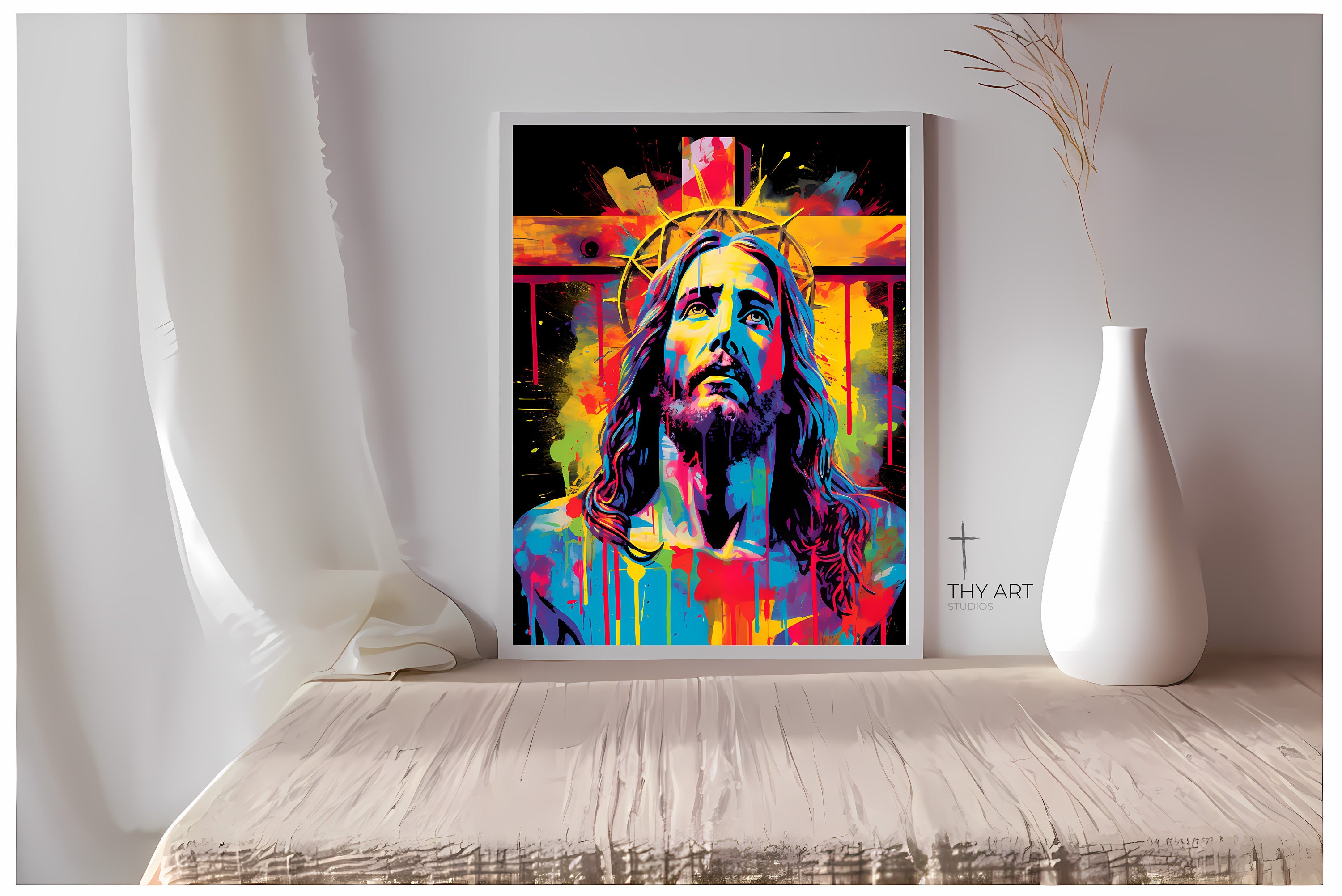 Pop Art Jesus Christ Print, Modern Christian Art (digital Download