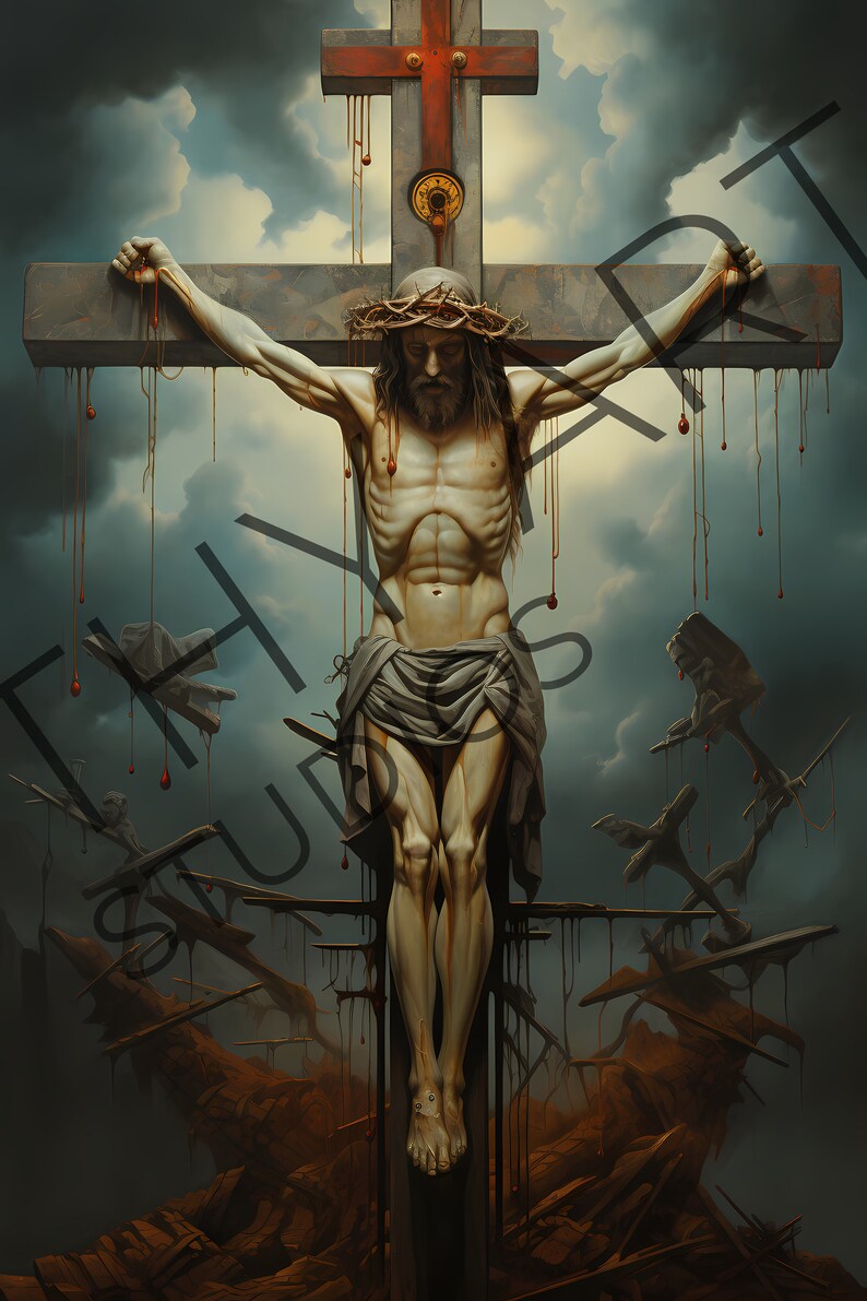 Crucifixion of Jesus Surrealist Art Print (digital Download) - Etsy