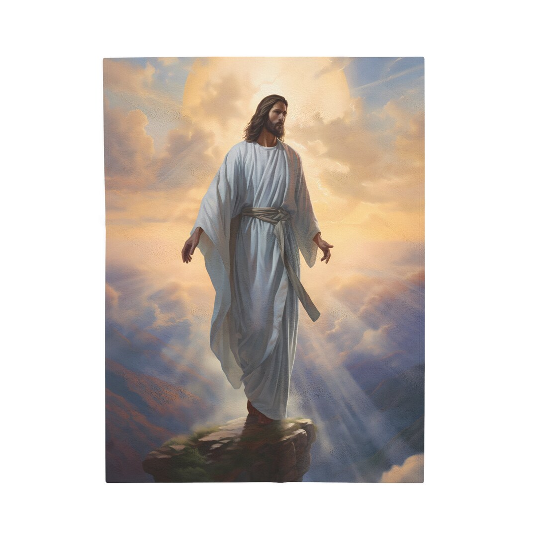 Jesus Christ Blanket Jesus Throw Blanket Christian Blanket Etsy