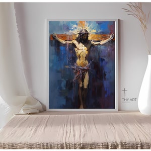 The Crucifixion of Christ Painting, Impressionism, Cross, Crucifix, Jesus Dying on Cross, The Death of Jesus, Jesus Crucified on the Cross