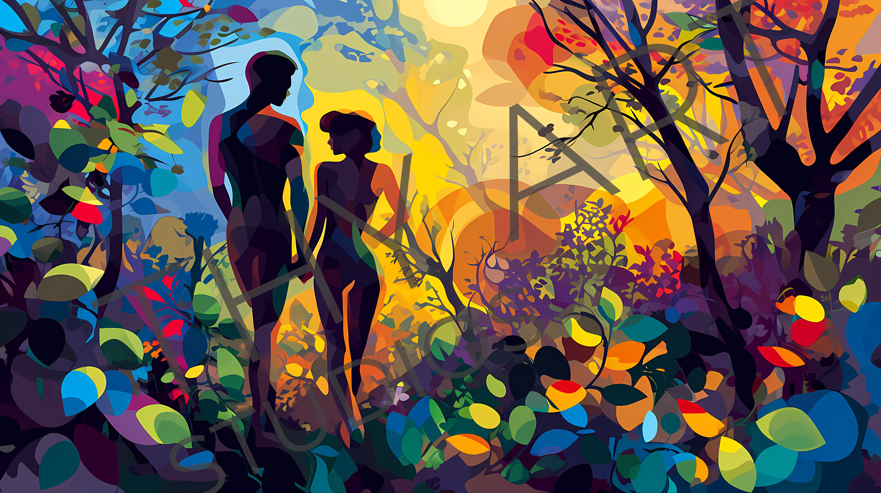 Adam and Eve, Abstract, Adam and Eve Art, Adam and Eve Painting, Adam Eve, Genesis Adam and Eve ...