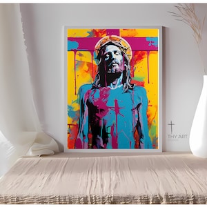 Contemporary Christian Art, Modern Religious Pop Art, Christian Art Print, Christian Art Poster, Christian Art Prints with Jesus, Jesus Art