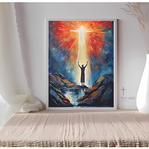 The Baptism of Jesus Christ, Expressionism, Christian Artwork, Christian Wall Art, Jesus Christ Painting, Modern Religious Art, Jesus Art