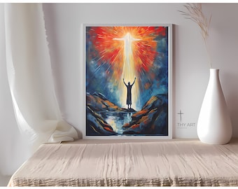 Baptism of Jesus Christ Expressionism Art Print (Digital Download)