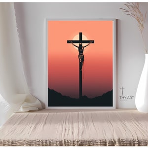 Christ Crucified Painting, Minimalist Style, Christ&#39;s Death, Jesus Crucifixion Art, Romans Crucified Jesus, Jesus Christ Dying on the Cross