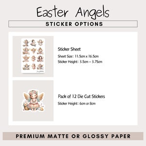 Feuille d'autocollants anges de Pâques ou autocollants découpés Stickers anges de Pâques mignons image 2