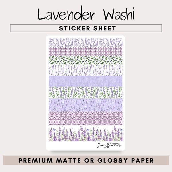 Lavender Washi Tape Sticker Sheet