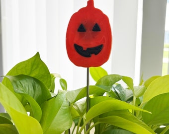 Fused Glass Pumpkin Plant Stake | Plant Decorations | Garden Art