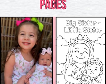 Custom Photo Coloring Book, 12 Printable Pages (Digital Download)