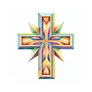 Christian Geometric Cross Clipart - Digital Download - For Printing and more