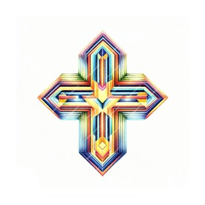Christian Geometric Cross Clipart - Digital Download - For Printing and more
