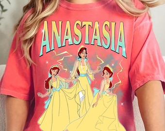 Vintage Anastasia Portrait Shirt, Disney Princess Inspired Tee, Retro Cartoon Style Shirt, Princess Fan Gift, Disneyland Girl Trip Outfit