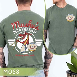 Two Sided Vintage Mushu&#39;s Bed & Breakfast Comfort Colors Shirt, Mushu Dragon Mulan Disney T-shirt, Mushu&#39;s Rice Porridge, Disneyland Trip