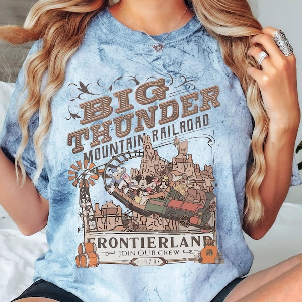 Vintage Big Thunder Mountain Railroad Frontierland Comfort Color Blast T-shirt, Disney Mickey and Friends Tee, Disneyland Family Trip 2026