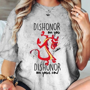 Mushu Dishonor On Your Cow Comfort Color Blast T-shirt, Disney Mulan Shirt, Mushu Dragon WDW Magic Kingdom Tee, Disneyland Family Trip 2024