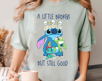 Cute Stitch With Daisy Scrump Frog Ducks Little Broken but Still