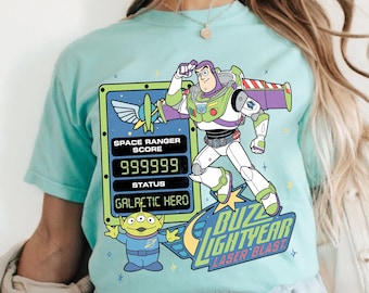 Retro Disney Pixar Buzz Lightyear Galactic Hero Shirt,  Toy Story Space Ranger Tee, Pixar Lover Shirt, Disneyland Family Trip Outfit