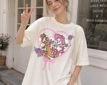 Vintage Disney Pixar Toy Story Shirt, Jessie Bullseye Tee, Retro Cowgirls Floral Shirt, Disneyworld Shirt, Disney Girl Trip Outfits