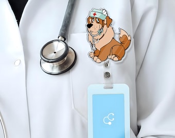 Disney Nurse Nana Dog Badge Reel, Peter Pan Nursemaids Badge, Nurse Life, Retractable ID Badge Holder, Gift For Nurse, Disneyland Trip