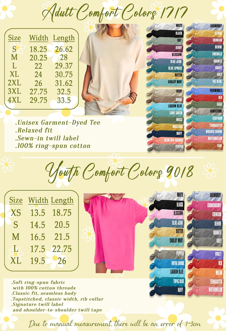 Pu&ograve; includere: Immagine di t-shirt in vari colori e taglie. Le taglie da adulto vanno dalla S (46,35 cm di larghezza, 67,62 cm di lunghezza) alla 4XL (75,57 cm di larghezza, 85,09 cm di lunghezza). Le taglie da bambino vanno dalla XS (34,29 cm di larghezza, 47,63 cm di lunghezza) alla XL (49,53 cm di larghezza, 66,04 cm di lunghezza).