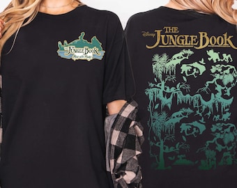 Two Sided Disney The Jungle Book Character Silhouettes Shirt, Animal Kingdom Tee, Jungle Book Alive With Magic Shirt, Disneyland Family Trip