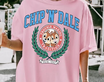 Vintage Chip N Dale Trouble Making Tradition Shirt, Cute Disney Chipmunks Tee, Retro Chip N Dale Disney Outfit, Disneyland Family Trip